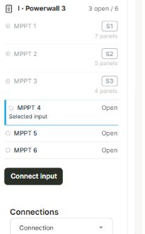 MPPT 4 selected as the open destination, with occupied inputs labeled S1, S2 and S3.